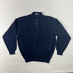 Polo Ralph Lauren Men's Navy Long Sleeve Pullover Sweatshirt Size M VTG NWT
